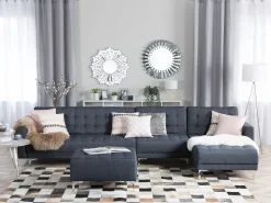 Left Hand Modular Fabric Sofa Dark Grey Aberdeen