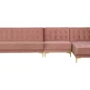 Left Hand Modular Velvet Sofa Pink Aberdeen