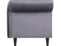 Left Hand Velvet Chaise Lounge Dark Grey Luiro