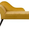 Left Hand Velvet Chaise Lounge Yellow Biarritz