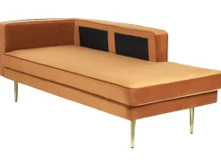 Left Hand Velvet Chaise Lounge Orange Miramas