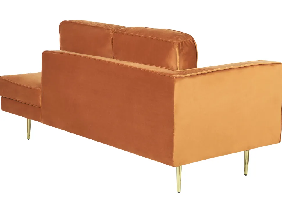 Left Hand Velvet Chaise Lounge Orange Miramas