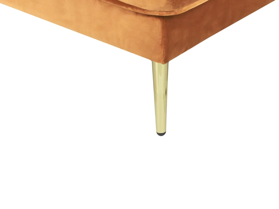 Left Hand Velvet Chaise Lounge Orange Miramas