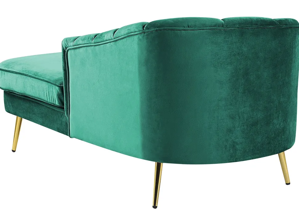 Left Hand Velvet Chaise Lounge Emerald Green Allier