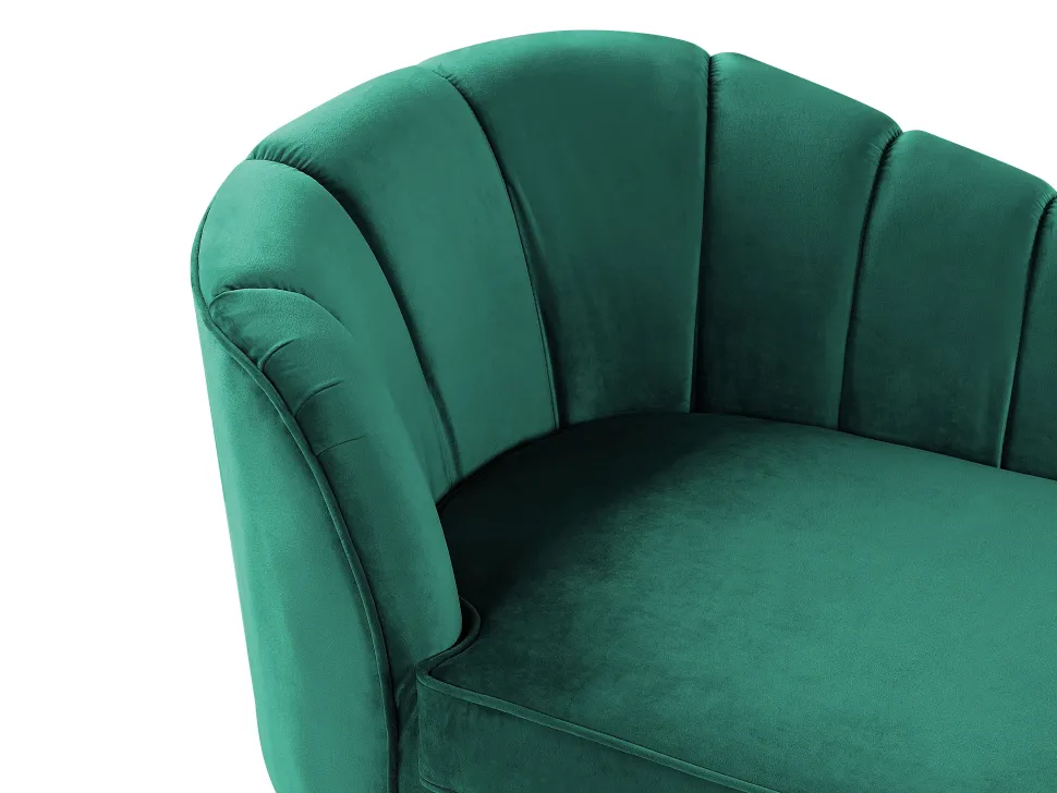 Left Hand Velvet Chaise Lounge Emerald Green Allier