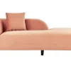 Left Hand Velvet Chaise Lounge Peach Pink Le Crau
