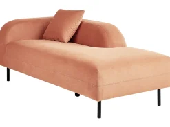 Left Hand Velvet Chaise Lounge Peach Pink Le Crau