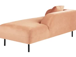Left Hand Velvet Chaise Lounge Peach Pink Le Crau
