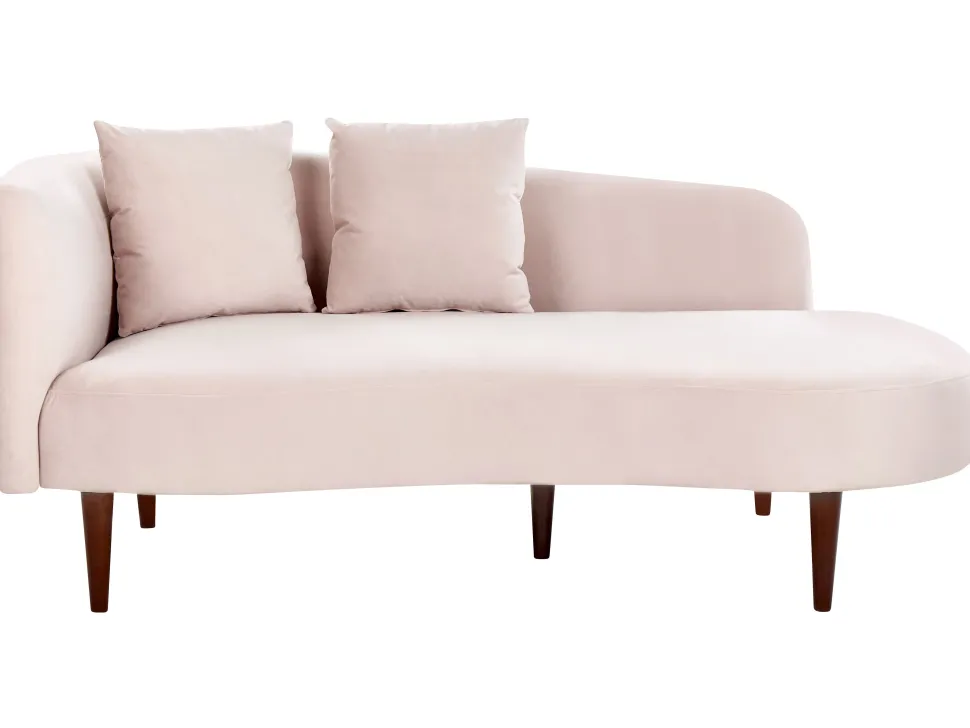 Left Hand Velvet Chaise Lounge Pink Chaumont