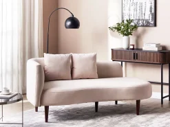 Left Hand Velvet Chaise Lounge Pink Chaumont