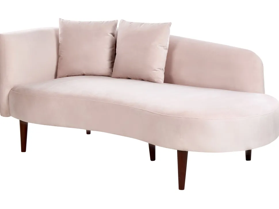 Left Hand Velvet Chaise Lounge Pink Chaumont