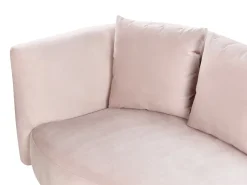 Left Hand Velvet Chaise Lounge Pink Chaumont