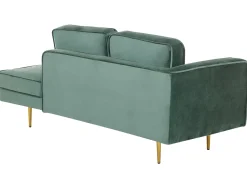 Left Hand Velvet Chaise Lounge Mint Green Miramas