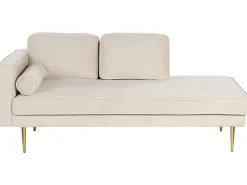 Left Hand Velvet Chaise Lounge Beige Miramas