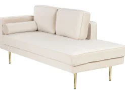 Left Hand Velvet Chaise Lounge Beige Miramas
