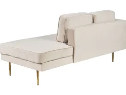 Left Hand Velvet Chaise Lounge Beige Miramas