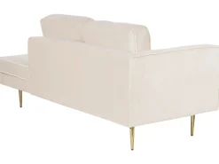 Left Hand Velvet Chaise Lounge Beige Miramas