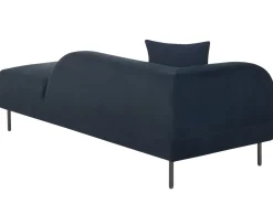 Left Hand Velvet Chaise Lounge Dark Blue Le Crau