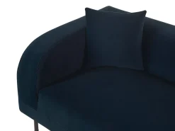 Left Hand Velvet Chaise Lounge Dark Blue Le Crau