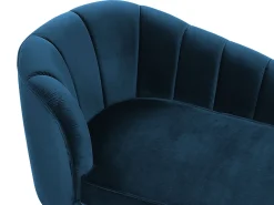 Left Hand Velvet Chaise Lounge Navy Blue Allier