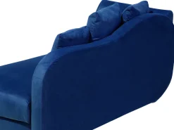 Left Hand Velvet Chaise Lounge With Storage Blue Meri