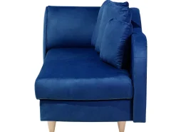 Left Hand Velvet Chaise Lounge With Storage Blue Meri