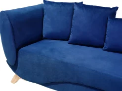 Left Hand Velvet Chaise Lounge With Storage Blue Meri
