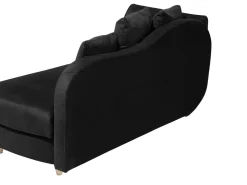 Left Hand Velvet Chaise Lounge With Storage Black Meri