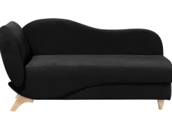 Left Hand Velvet Chaise Lounge With Storage Black Meri
