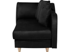 Left Hand Velvet Chaise Lounge With Storage Black Meri