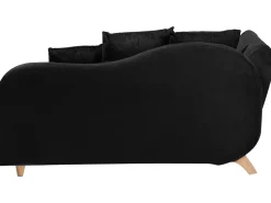 Left Hand Velvet Chaise Lounge With Storage Black Meri