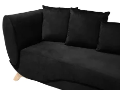 Left Hand Velvet Chaise Lounge With Storage Black Meri