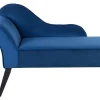 Left Hand Velvet Chaise Lounge Cobalt Blue Biarritz