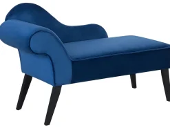 Left Hand Velvet Chaise Lounge Cobalt Blue Biarritz