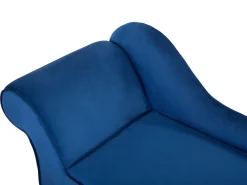 Left Hand Velvet Chaise Lounge Cobalt Blue Biarritz
