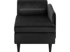Left Hand Velvet Chaise Lounge Black Luiro