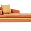 Left Hand Velvet Chaise Lounge Orange Gonesse