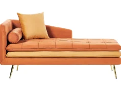 Left Hand Velvet Chaise Lounge Orange Gonesse