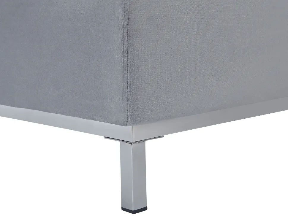 Left Hand Velvet Corner Sofa Light Grey Oslo