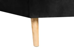 Left Hand Velvet Corner Sofa Bed Black Vadso