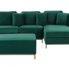 Left Hand Velvet Corner Sofa With Ottoman Emerald Green Oslo