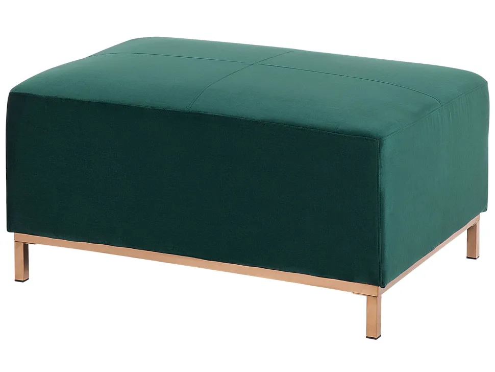 Left Hand Velvet Corner Sofa With Ottoman Emerald Green Oslo