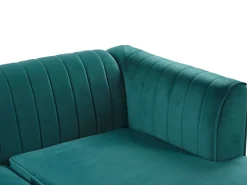 Left Hand Velvet Corner Sofa Emerald Green Timra