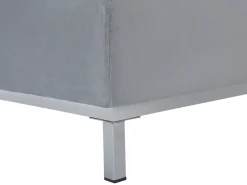 Left Hand Velvet Corner Sofa With Ottoman Light Grey Oslo