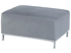 Left Hand Velvet Corner Sofa With Ottoman Light Grey Oslo