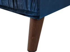 Left Hand Velvet Corner Sofa Blue Grena