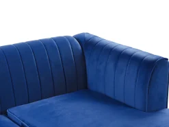 Left Hand Velvet Corner Sofa Navy Blue Timra