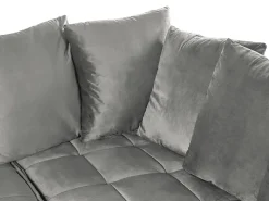 Left Hand Velvet Corner Sofa Grey Grena