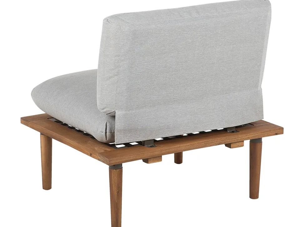 Lounge Set Akazienholz Hellbraun 2-Sitzer Auflagen Hellgrau Frascati