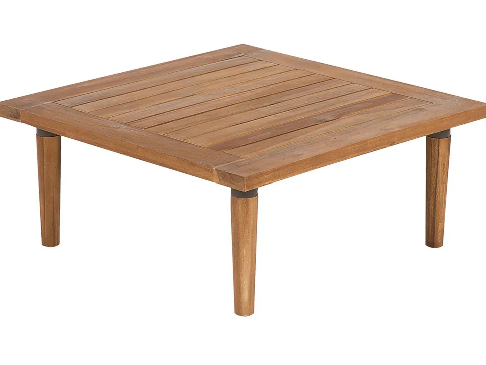 Lounge Set Akazienholz Hellbraun 2-Sitzer Auflagen Hellgrau Frascati